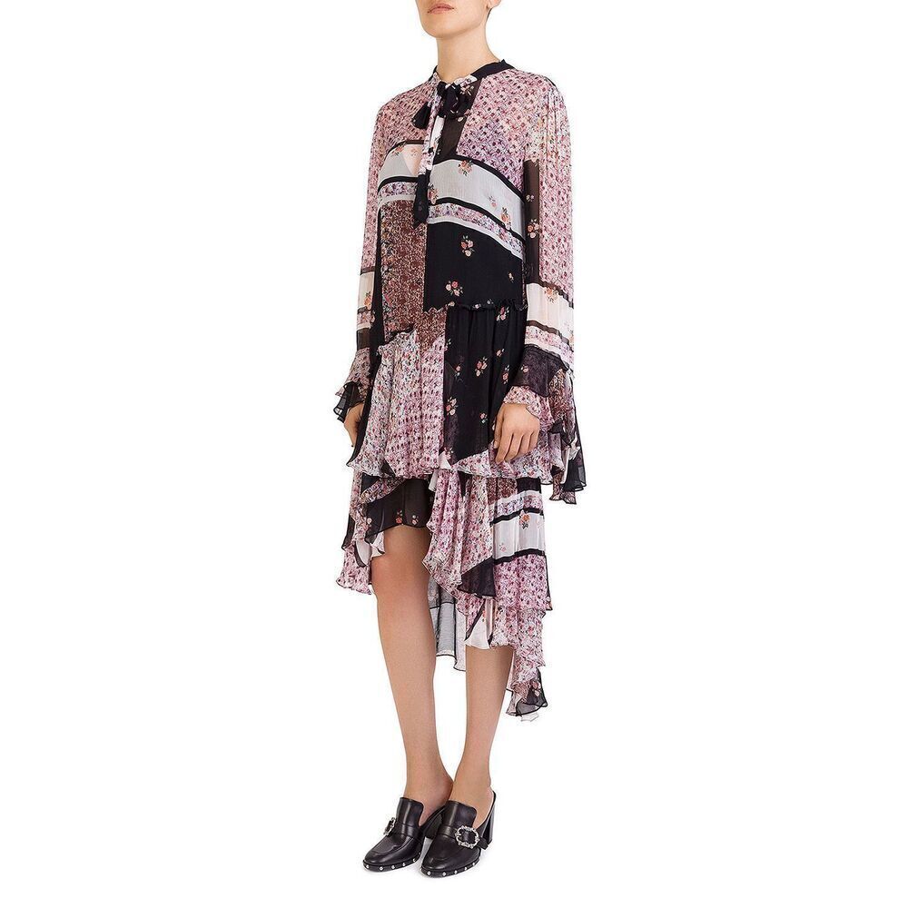 The Kooples Women's Patchwork Dress In Rose Print Size 1 / US Small $450 USD